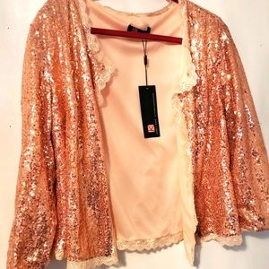 Sequined Open Jacket